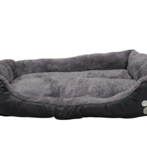 Cama reversible gris con huella