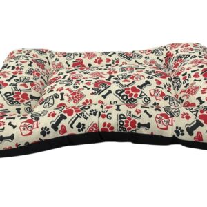 Cama de mascota con decoración.