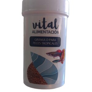 Comida granulada peces tropicales. Vital.